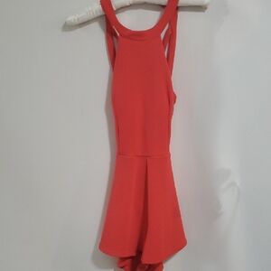 Elegant Red Sleeveless Romper